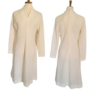Vintage - 1960's‎ Leslie Fay Original Cream Nub Aline Dress